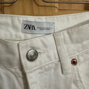 Zara white high waist full length jeans